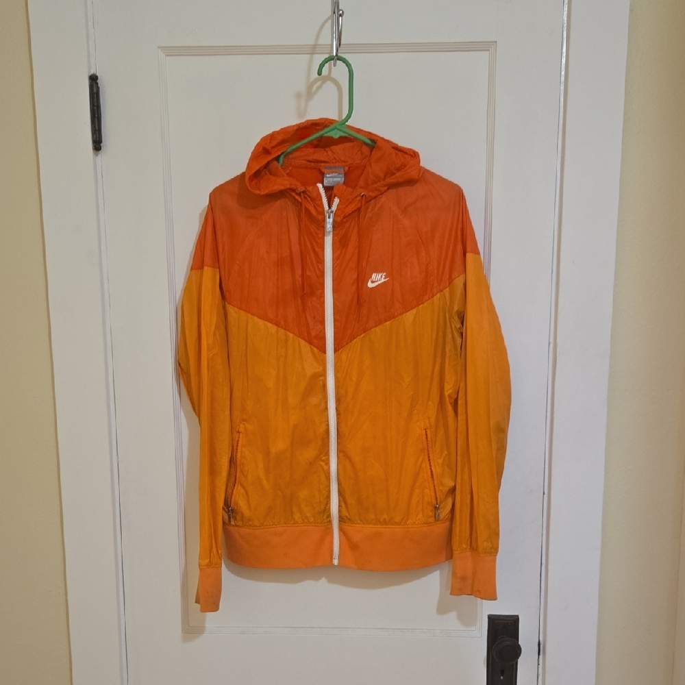 Vintage Nike Two-Tone Orange Hooded Windbreaker Jacket